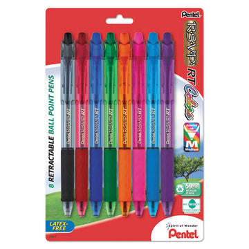 Pentel® R.s.v.p. Rt Ballpoint Pen, Retractable, Medium 1 Mm, Assorted Ink Colors, Clear Barrel, 8-pack freeshipping - TVN Wholesale
